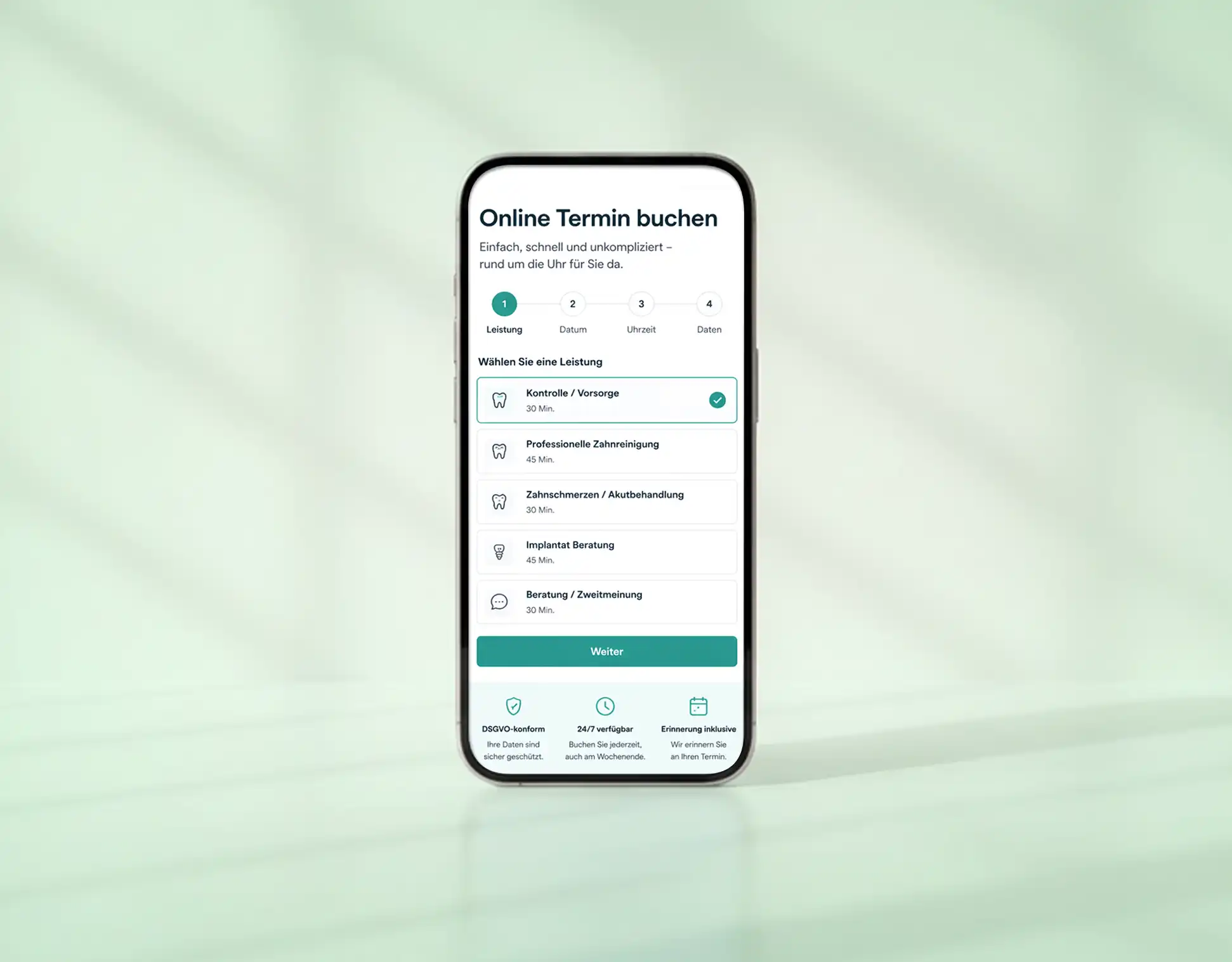 Online Terminbuchung für Ärzte auf mobiler Praxiswebsite, suchmaschinenoptimiert, barrierefrei und DSGVO-konform